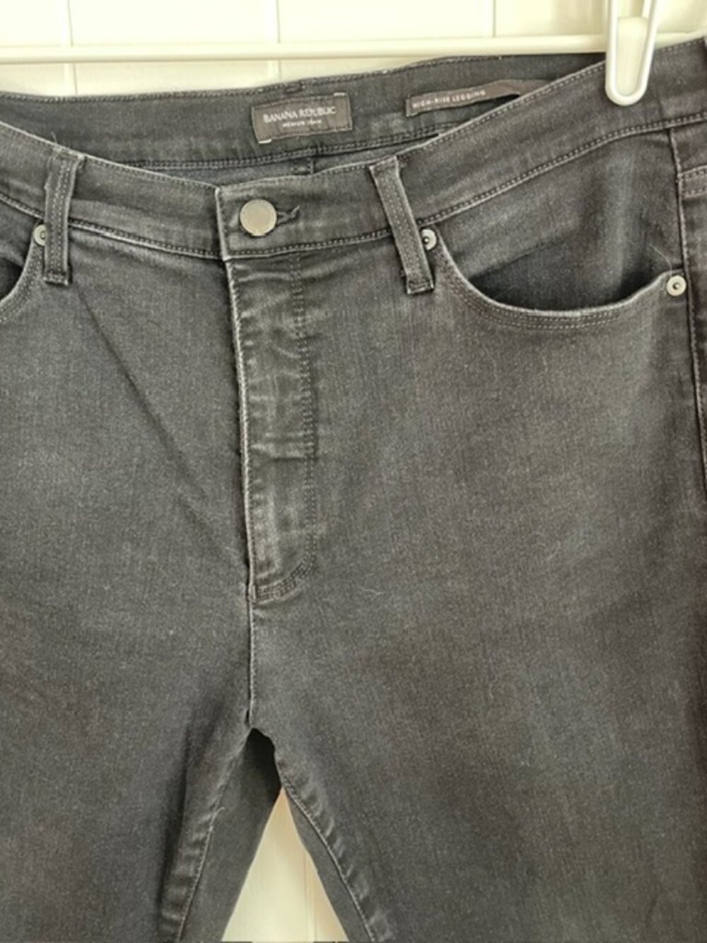 Banana Republic High Rise Black Skinny Jeans Stretch Denim - Picture 5 of 8
